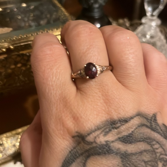 Levian 14K Strawberry Gold Raspberry Rhodolite Garnet Ring - Picture 5 of 9